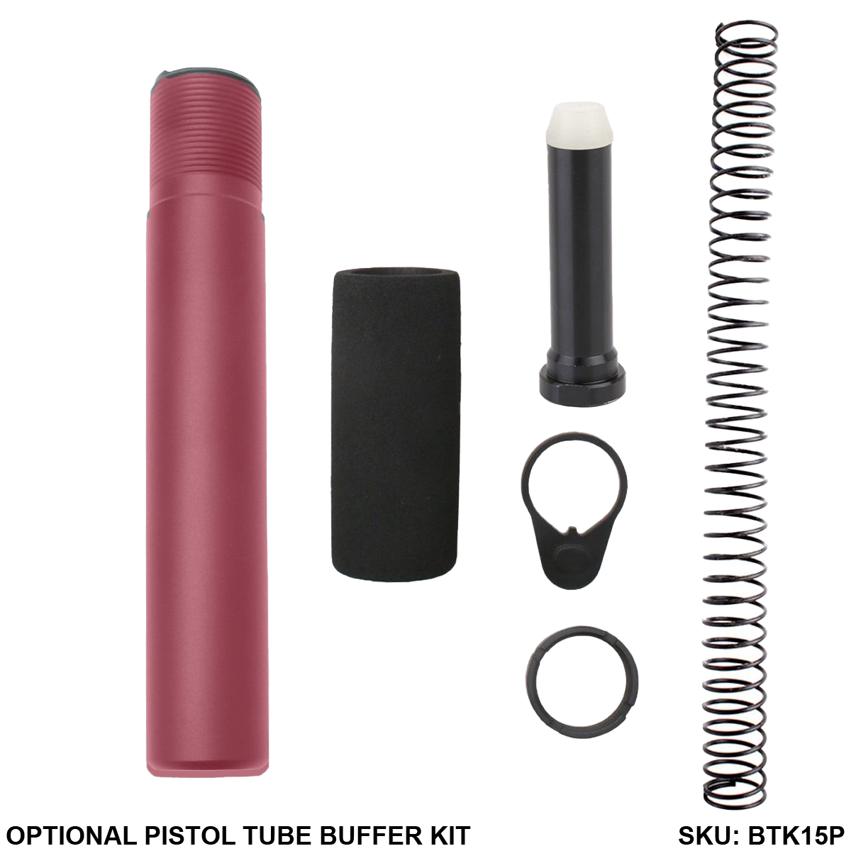 AR-15 7.62x39 5'' FORGED UPPER ASSEMBLY WITH 4.5'' HANDGUARD AND COLOR OPTION BUNDLE - Black and Cranberry Frost
