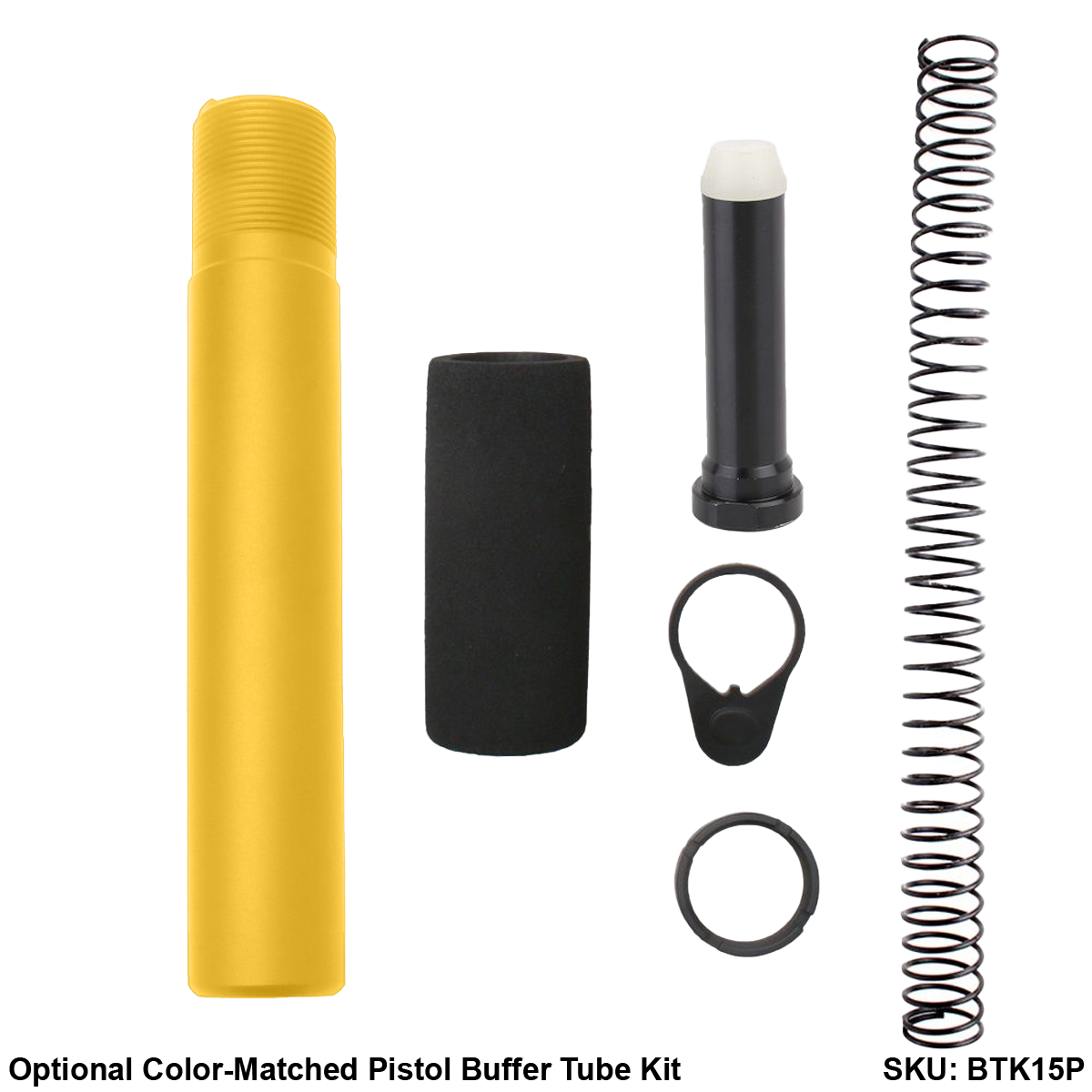 AR-15 7.62x39 5'' FORGED UPPER ASSEMBLY WITH 4.5'' HANDGUARD AND COLOR OPTION BUNDLE - Black and Gold