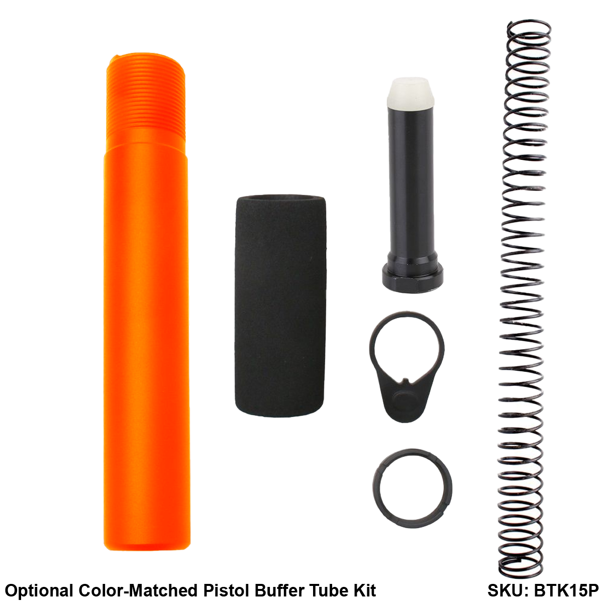 AR-15 7.62x39 5'' FORGED UPPER ASSEMBLY WITH 4.5'' HANDGUARD AND COLOR OPTION BUNDLE - Black and Hunter Orange