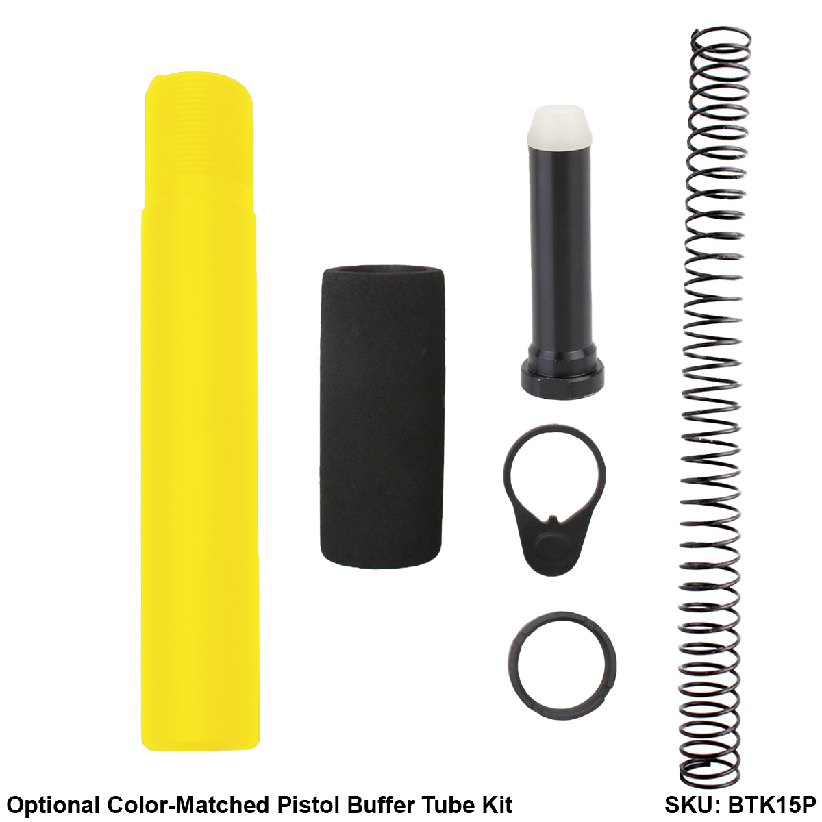 AR-15 .223/5.56 5'' FORGED UPPER ASSEMBLY WITH 4.5'' HANDGUARD AND COLOR OPTION BUNDLE - Lemon Zest
