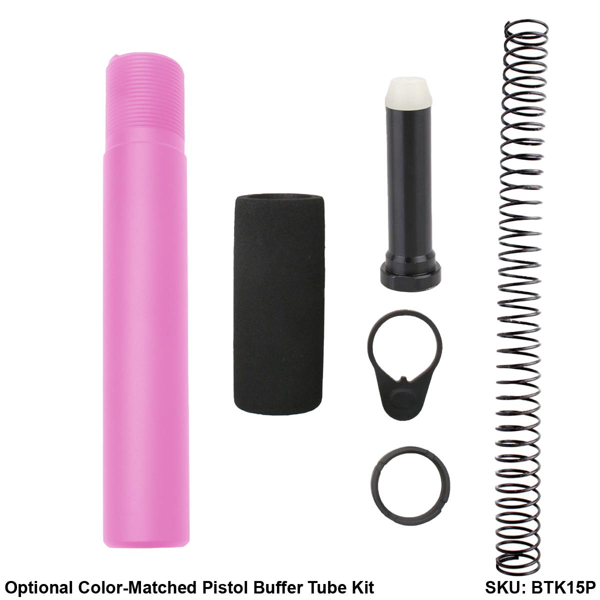 AR-15 .300 Blackout 5'' FORGED UPPER ASSEMBLY WITH 4.5'' HANDGUARD AND COLOR OPTION BUNDLE - Black and Sig Pink
