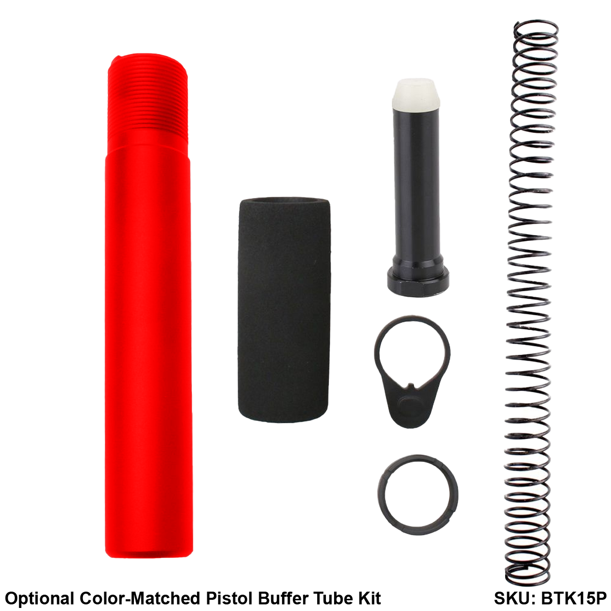 AR-15 .223/5.56 5'' FORGED UPPER ASSEMBLY WITH 4.5'' HANDGUARD AND COLOR OPTION BUNDLE - Stoplight Red