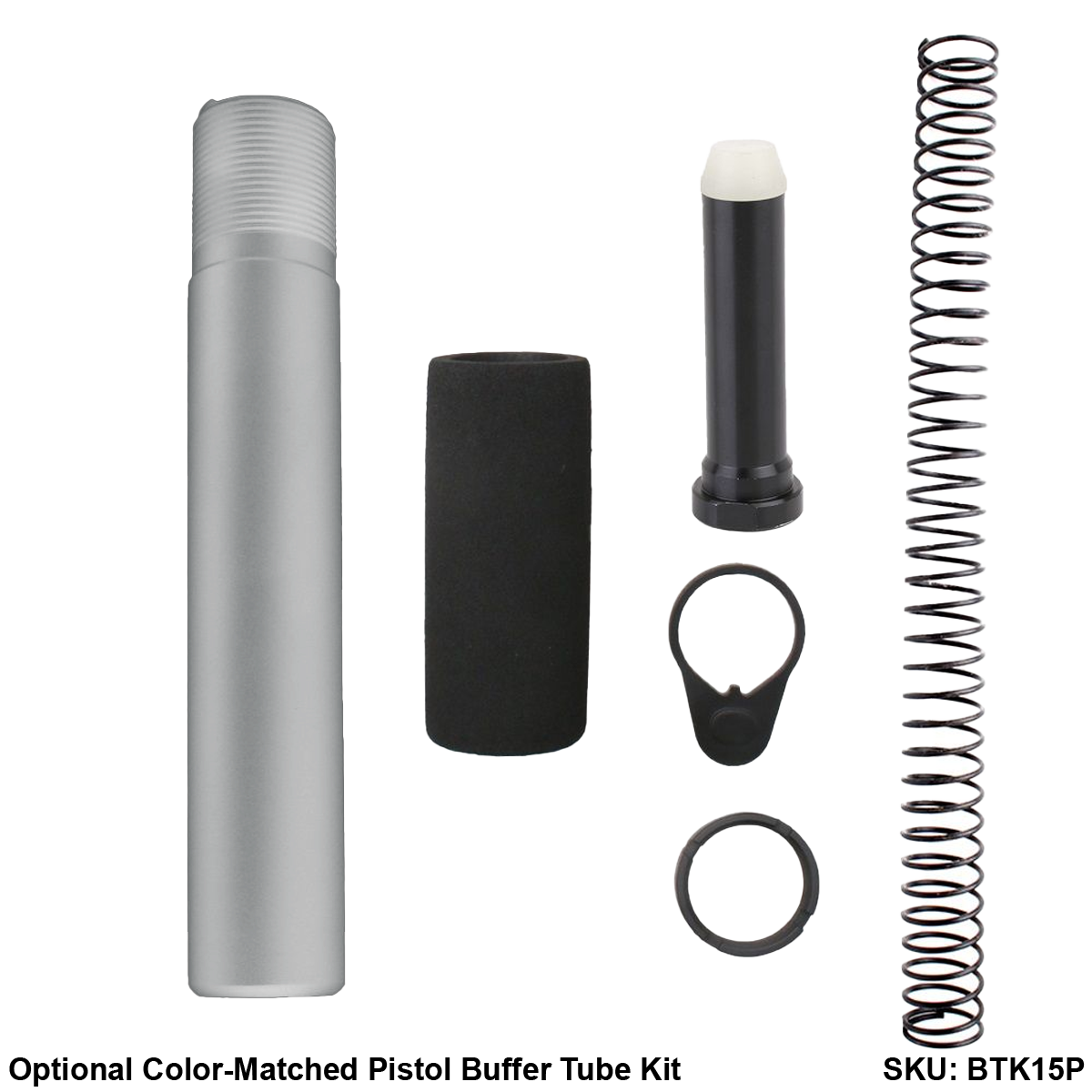 AR-15 .300 Blackout 5'' FORGED UPPER ASSEMBLY WITH 4.5'' HANDGUARD AND COLOR OPTION BUNDLE - Black and Glacier Silver