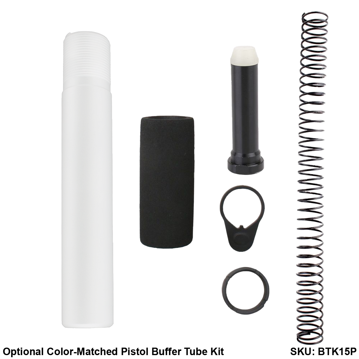 AR-15 7.62x39 5'' FORGED UPPER ASSEMBLY WITH 4.5'' HANDGUARD AND COLOR OPTION BUNDLE - Black and Storm Trooper White