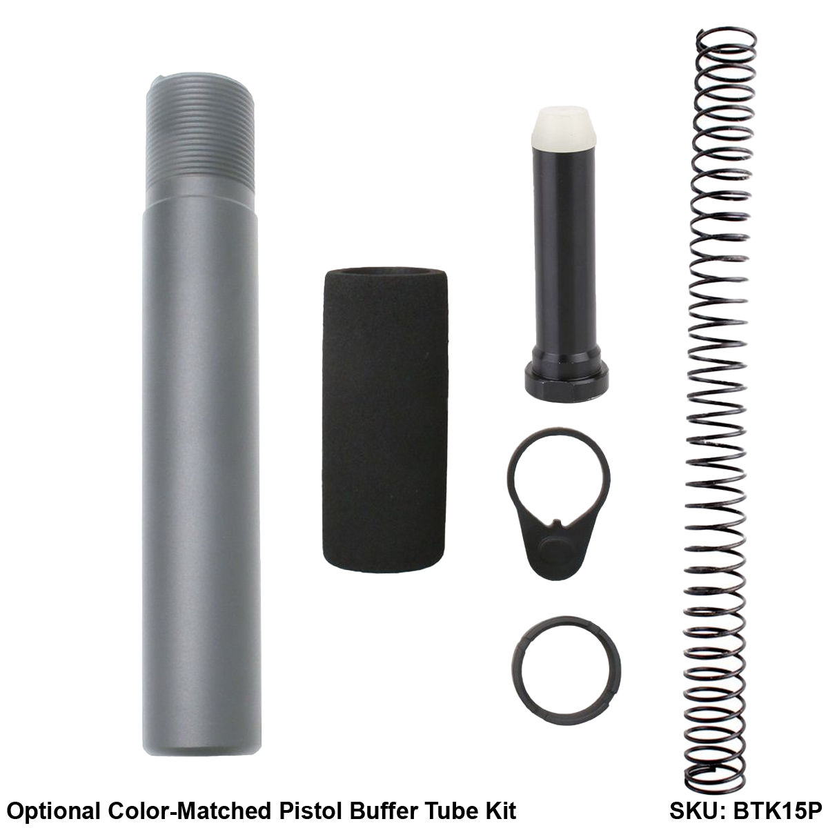 AR-15 .223/5.56 5'' FORGED UPPER ASSEMBLY WITH 4.5'' HANDGUARD AND COLOR OPTION BUNDLE - Tungsten Gray