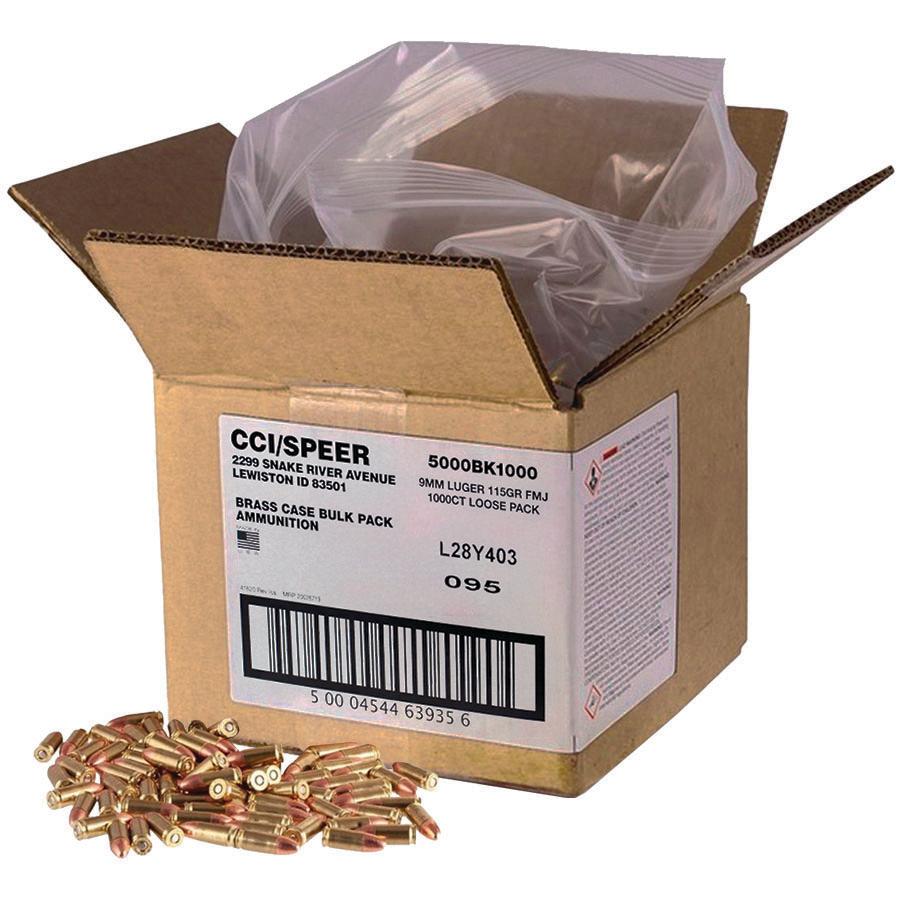 CCI 9mm 115gr FMJ 1,000 rds Bulk Pack