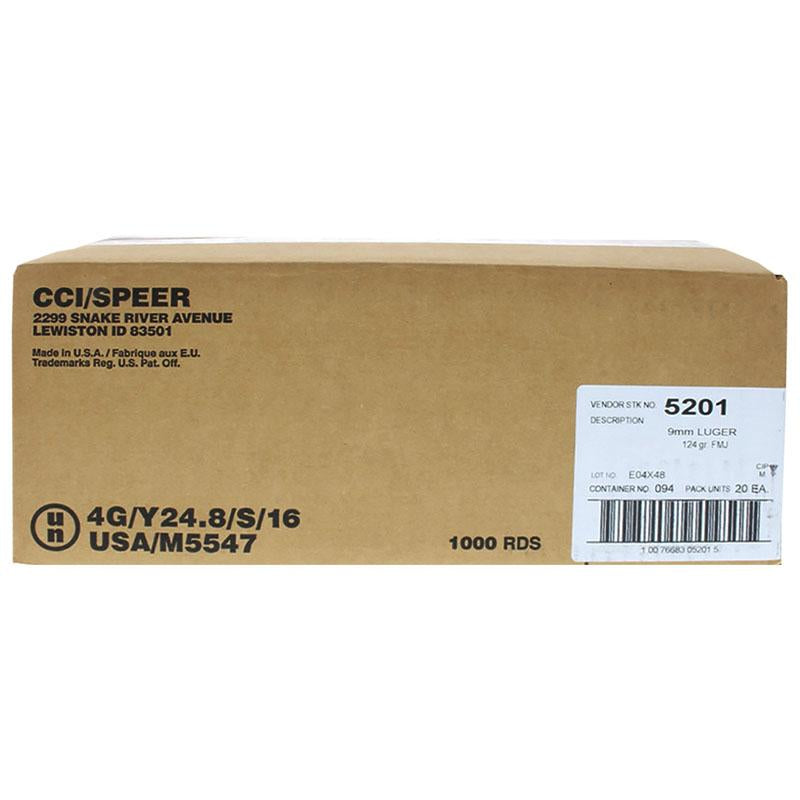 BLAZR BRASS AMMO 9MM 124GR FMJ 1000 ROUND CASE