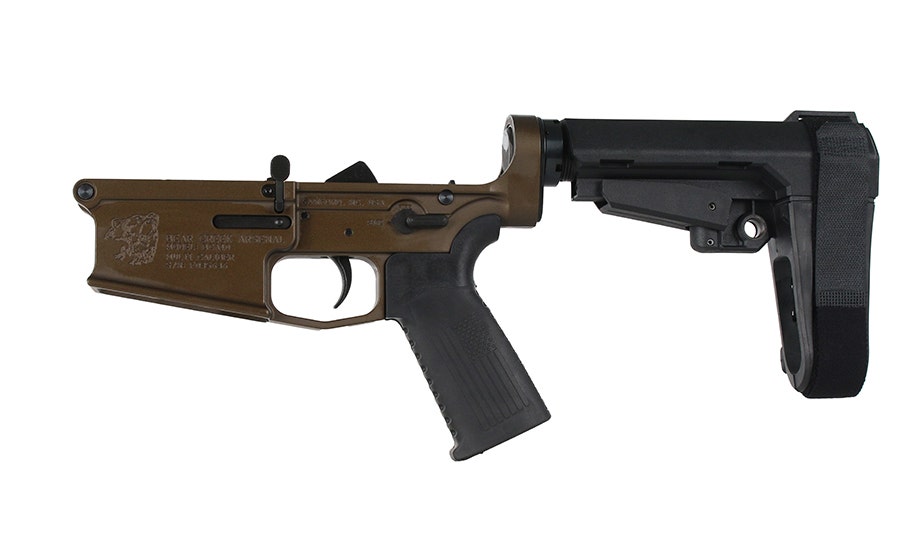 BC-10 Complete Pistol Lower Assembly With Pistol Brace, Multi-Caliber (Black Anodized)