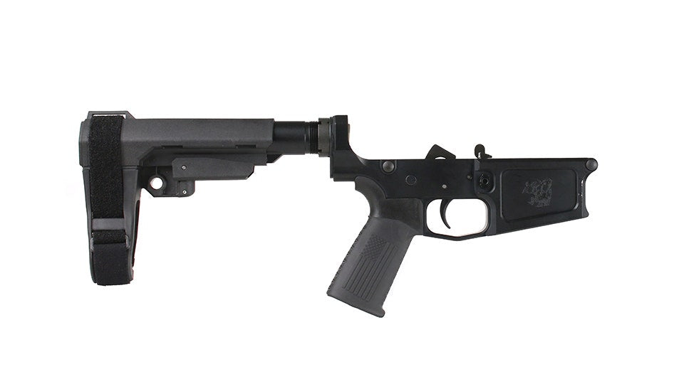 BC-10 Complete Pistol Lower Assembly With Pistol Brace, Multi-Caliber (Black Anodized)