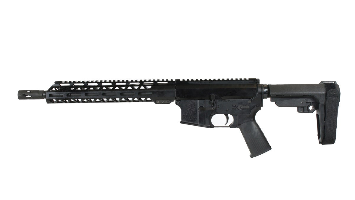 BC-15 5.56 NATO Side Charging Complete Pistol, 12.5" Parkerized SOCOM Barrel, 1:7 Twist, Mid Length Length Gas System, 12" M-LOK Rail, Brace