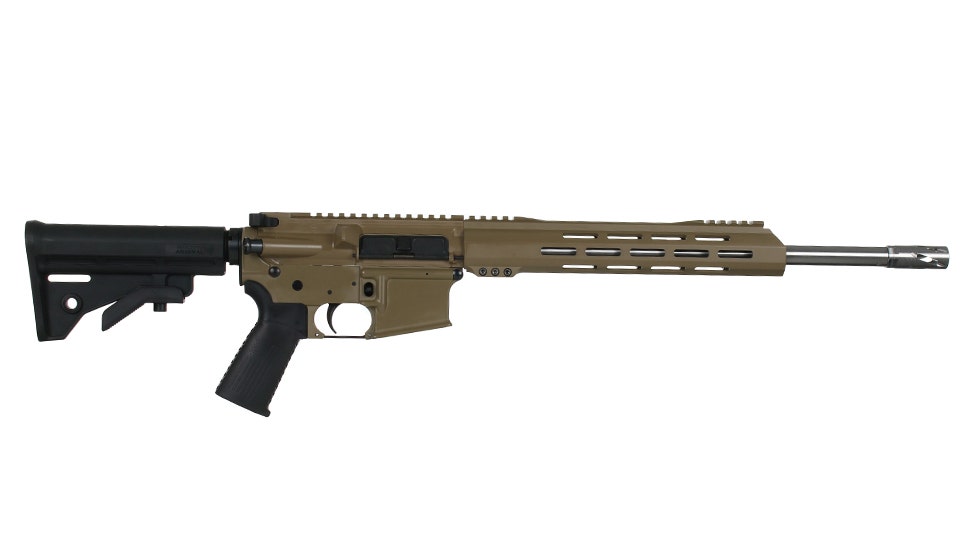BC-15 .223 Wylde Flat Dark Earth Cerakote Rifle, 16" Stainless Heavy Barrel, 1:8 Twist, Forged Lower, Carbine Length Gas System, MLOK Split Rail