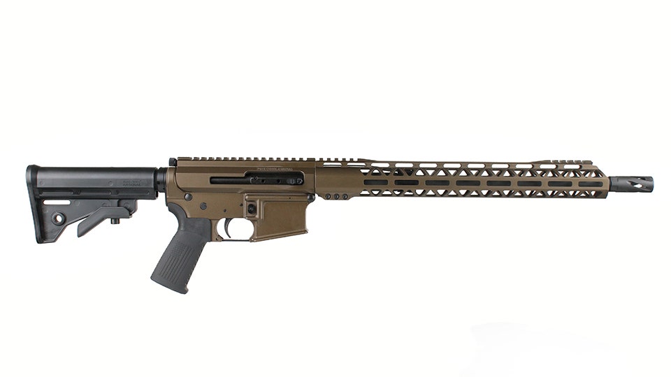 BC-15 5.56 NATO Midnight Bronze Cerakote Side Charging Complete Rifle, 16" Black Nitride Contour Barrel, 1:7 Twist, Mid Length Length Gas System, 15" M-LOK Rail