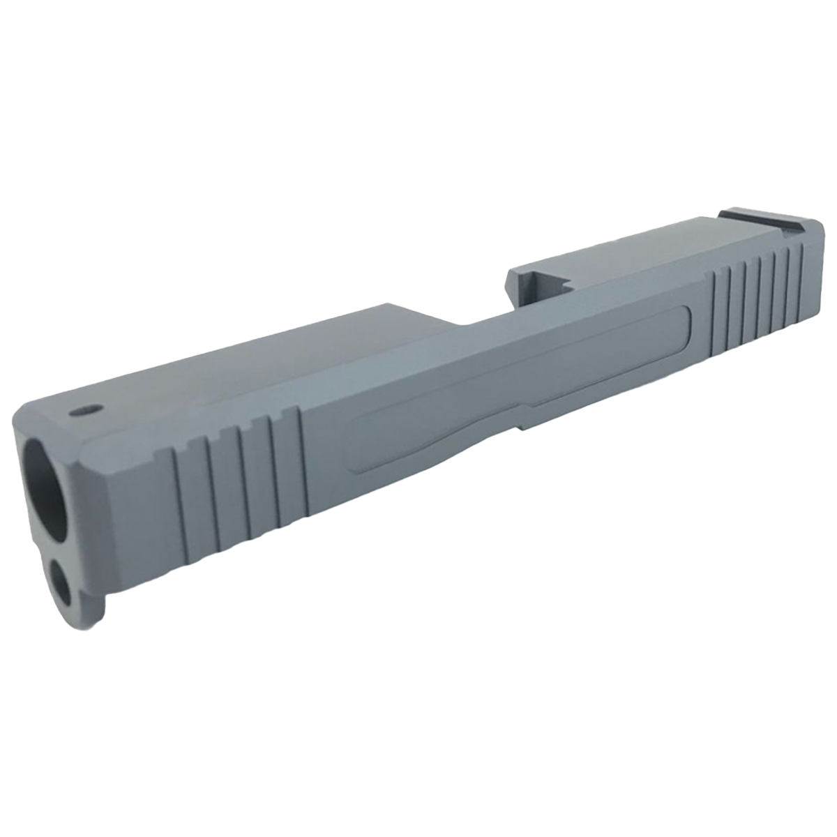 Custom G19 Stripped Slide w/ Serrations For Glock 19 Style Pistol - Cerakote Sniper Grey