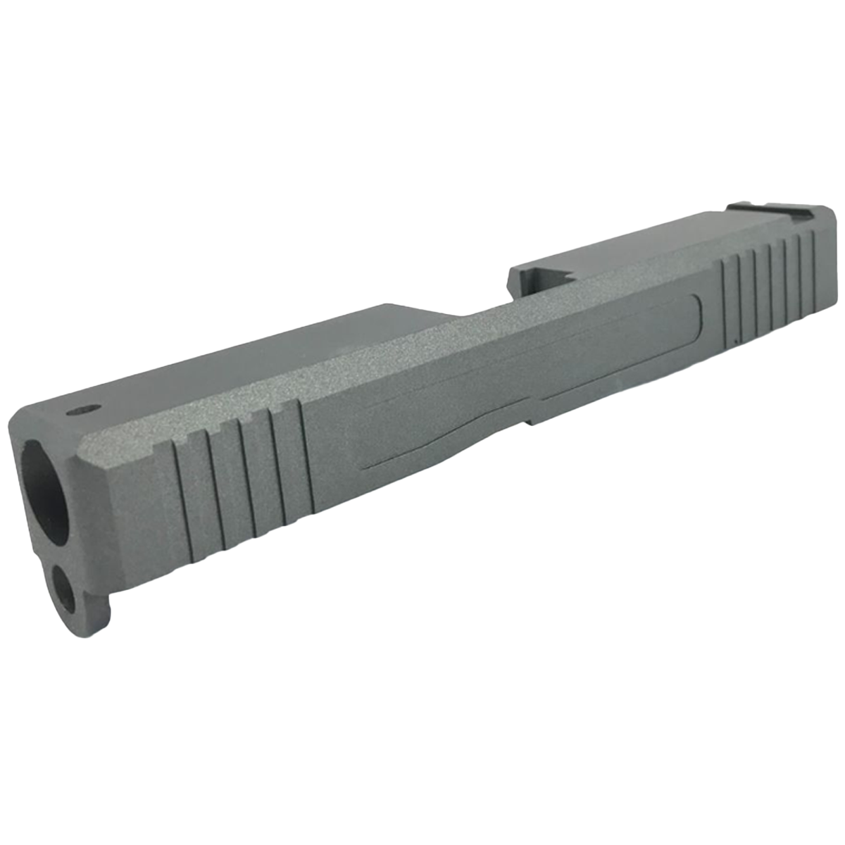 Custom G19 Stripped Slide w/ Serrations For Glock 19 Style Pistol- Cerakote TUNGSTEN