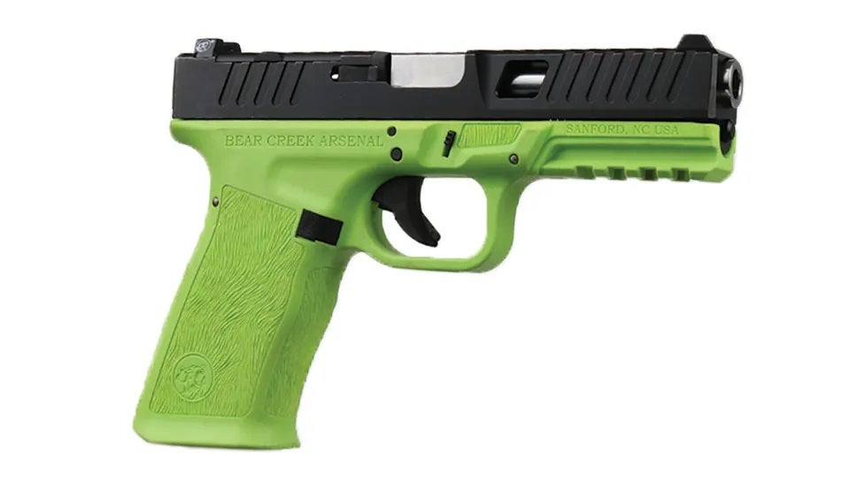 BC-101 BCA Grizzly Zombie Green Frame, Window Cut 9mm Handgun, 9mm 416R SS Barrel, 1:16 Twist, 17+1 Capacity
