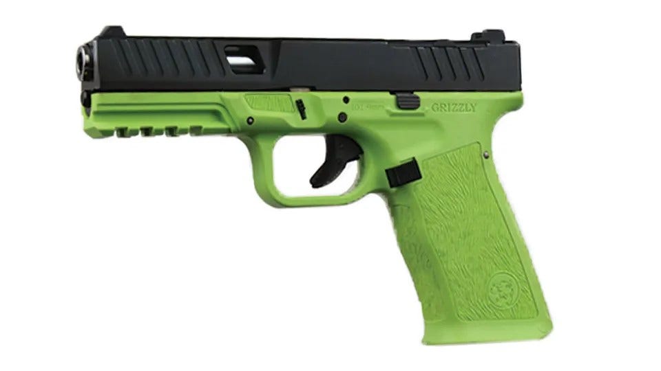 BC-101 BCA Grizzly Zombie Green Frame, Window Cut 9mm Handgun, 9mm 416R SS Barrel, 1:16 Twist, 17+1 Capacity