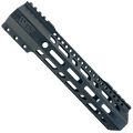 AR10 / LR .308 10" Custom Hybrid Top Cut MLOK Handguard D-Front - Black