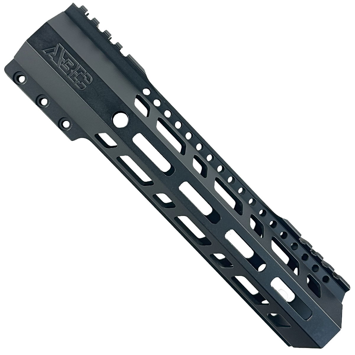 AR10 / LR .308 10" Custom Hybrid Top Cut MLOK Handguard D-Front - Black