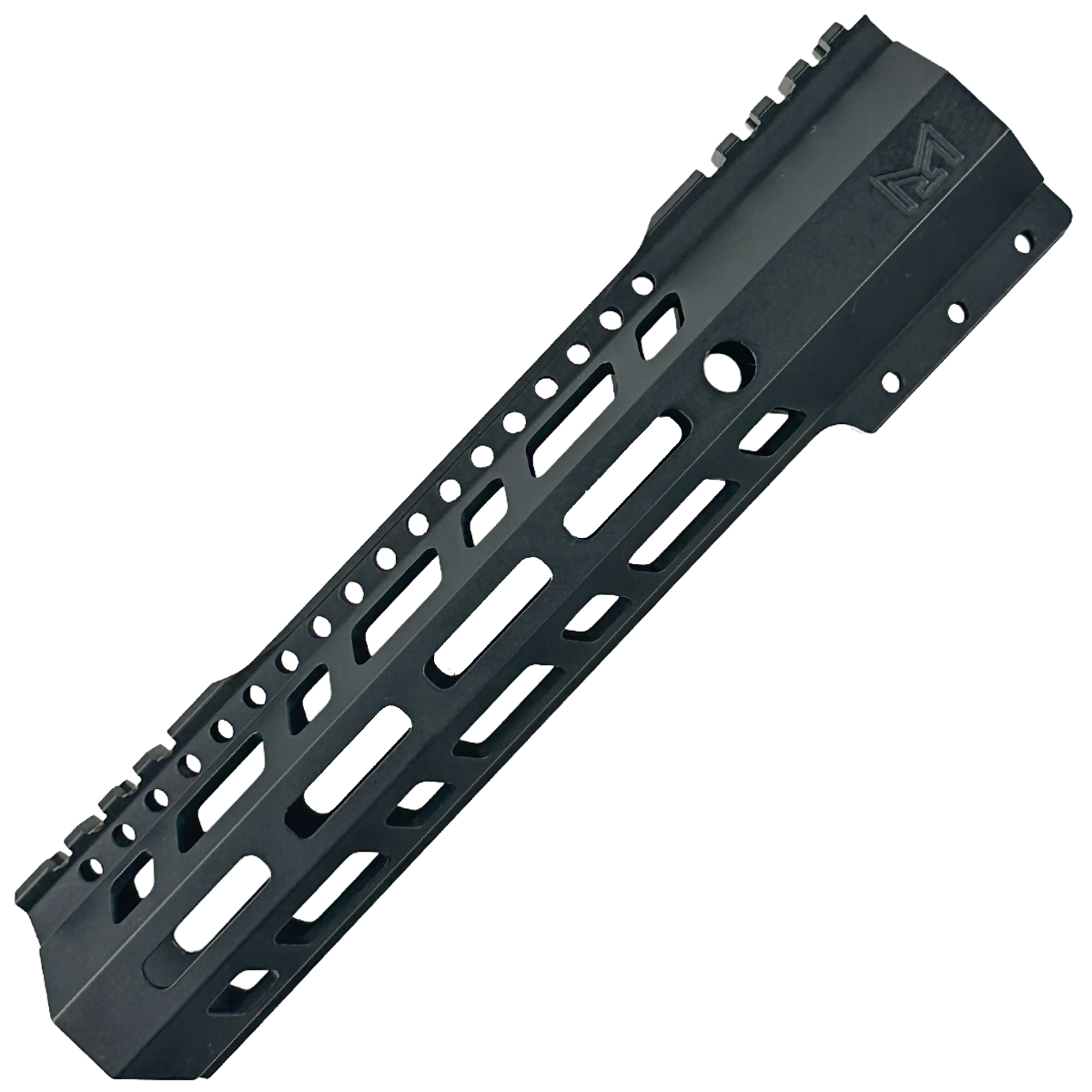 AR10 / LR .308 10" Custom Hybrid Top Cut MLOK Handguard D-Front - Black