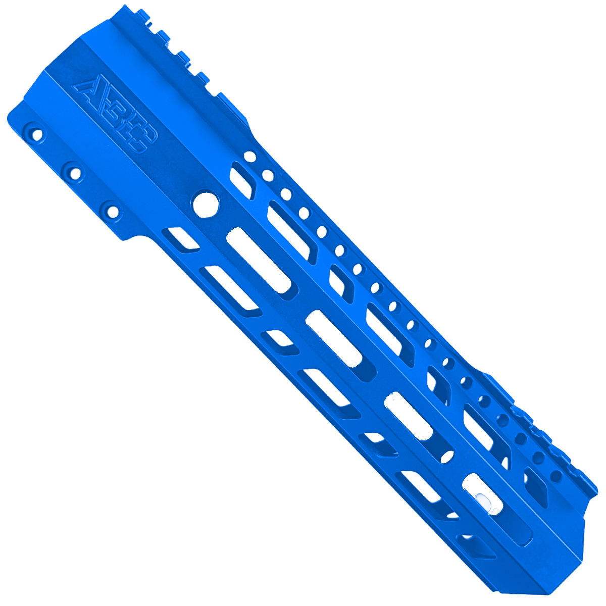 AR10 / LR .308 10" Custom Hybrid Top Cut MLOK Handguard D-Front - Flame Blue