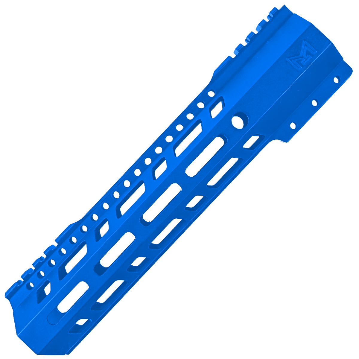 AR10 / LR .308 10" Custom Hybrid Top Cut MLOK Handguard D-Front - Flame Blue