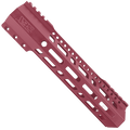 AR10 / LR .308 10" Custom Hybrid Top Cut MLOK Handguard D-Front - Cranberry Frost