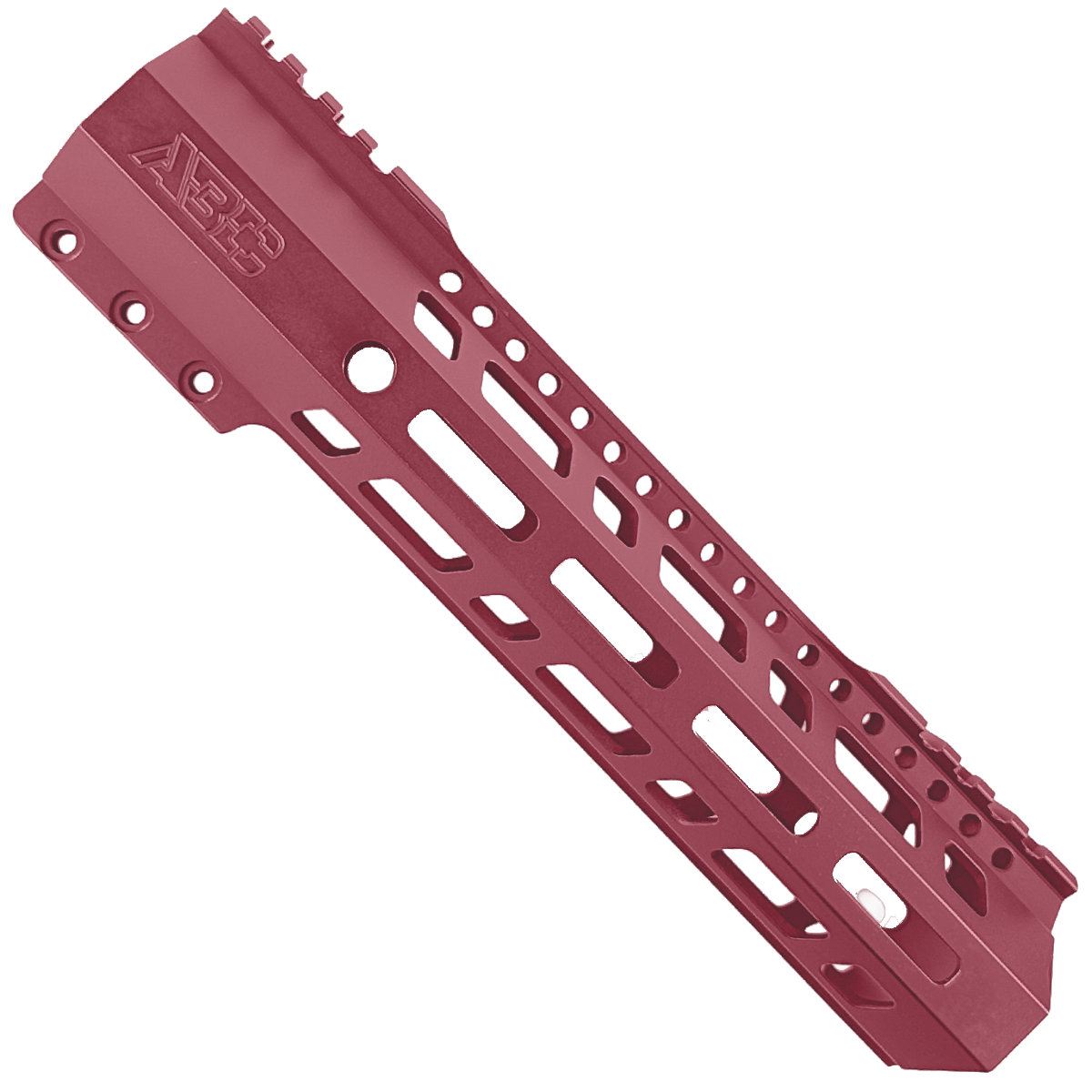 AR10 / LR .308 10" Custom Hybrid Top Cut MLOK Handguard D-Front - Cranberry Frost