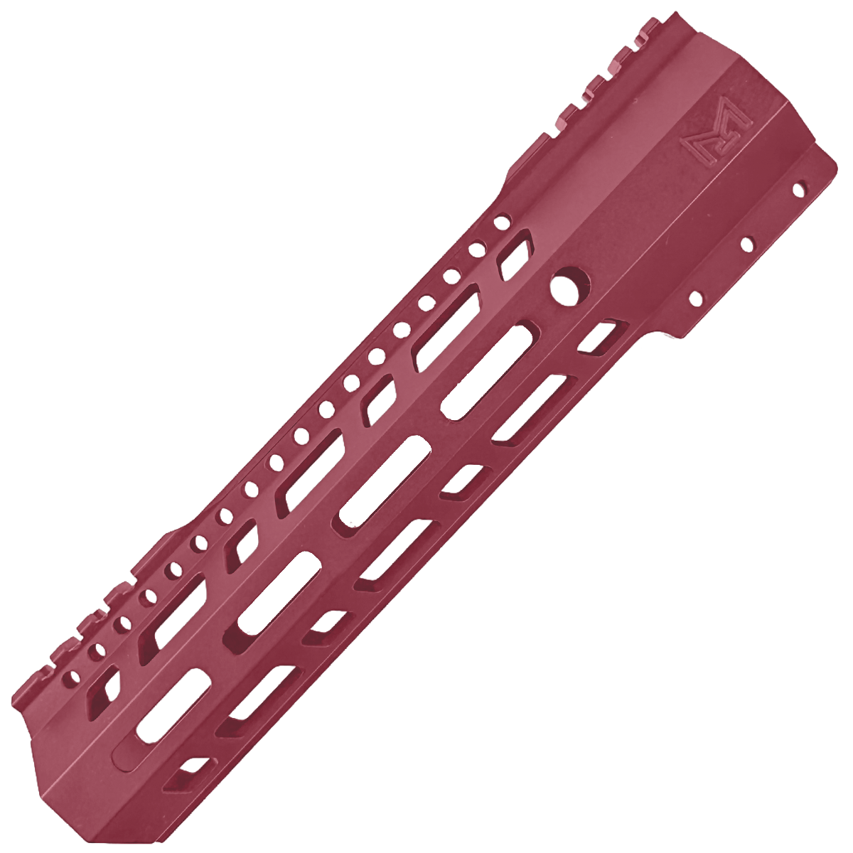 AR10 / LR .308 10" Custom Hybrid Top Cut MLOK Handguard D-Front - Cranberry Frost
