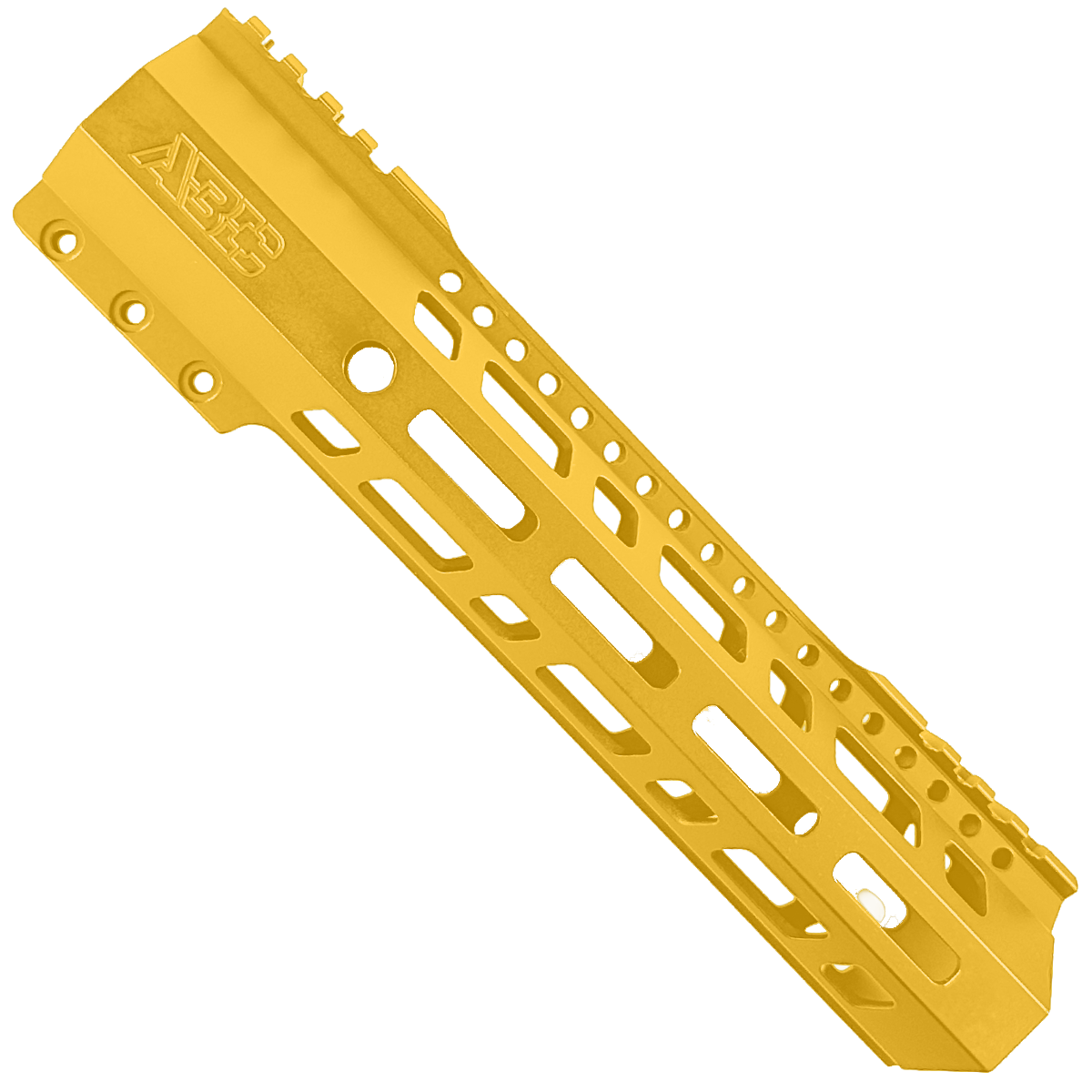 AR10 / LR .308 10" Custom Hybrid Top Cut MLOK Handguard D-Front - Gold