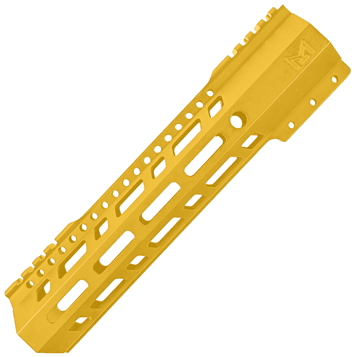 AR10 / LR .308 10" Custom Hybrid Top Cut MLOK Handguard D-Front - Gold