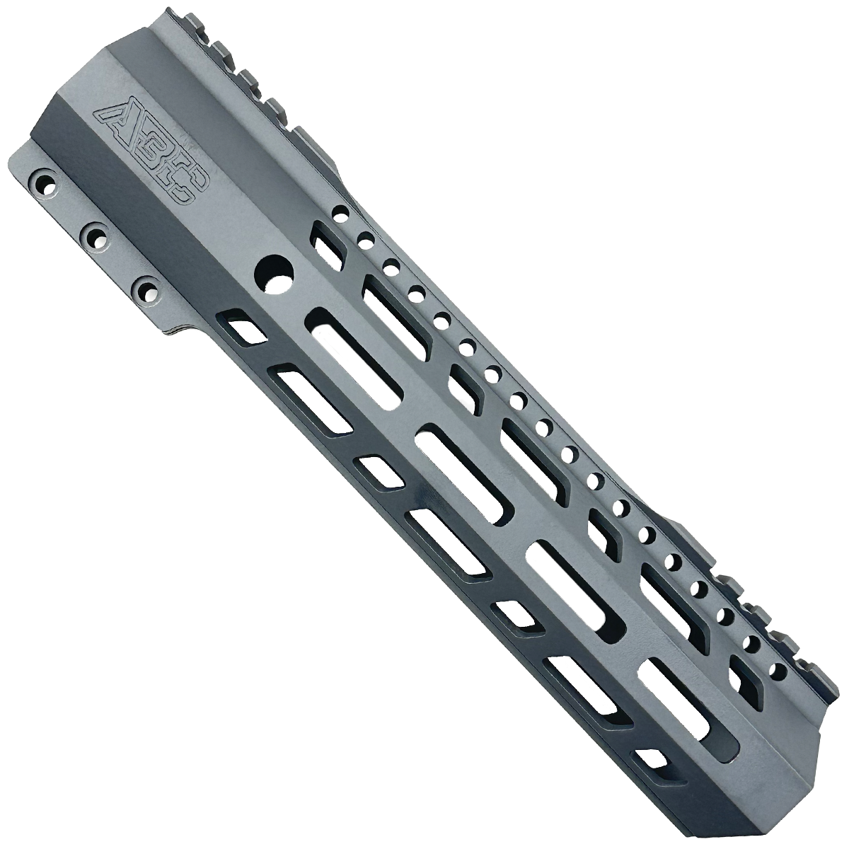 AR10 / LR .308 10" Custom Hybrid Top Cut MLOK Handguard D-Front - Sniper Gray