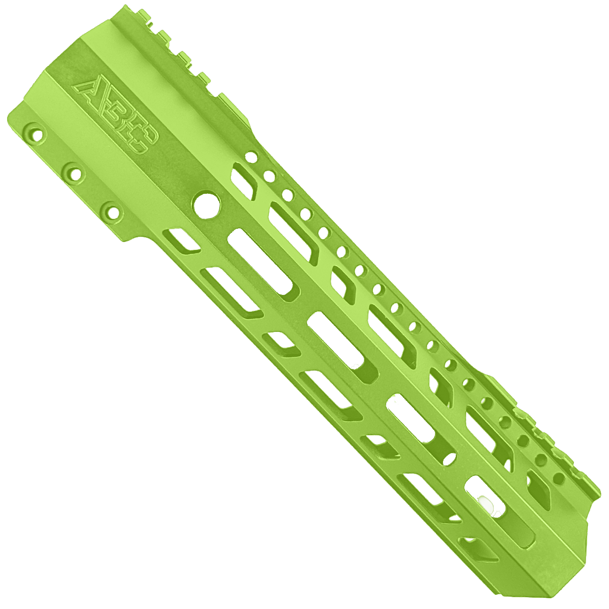 AR10 / LR .308 10" Custom Hybrid Top Cut MLOK Handguard D-Front - Zombie Green