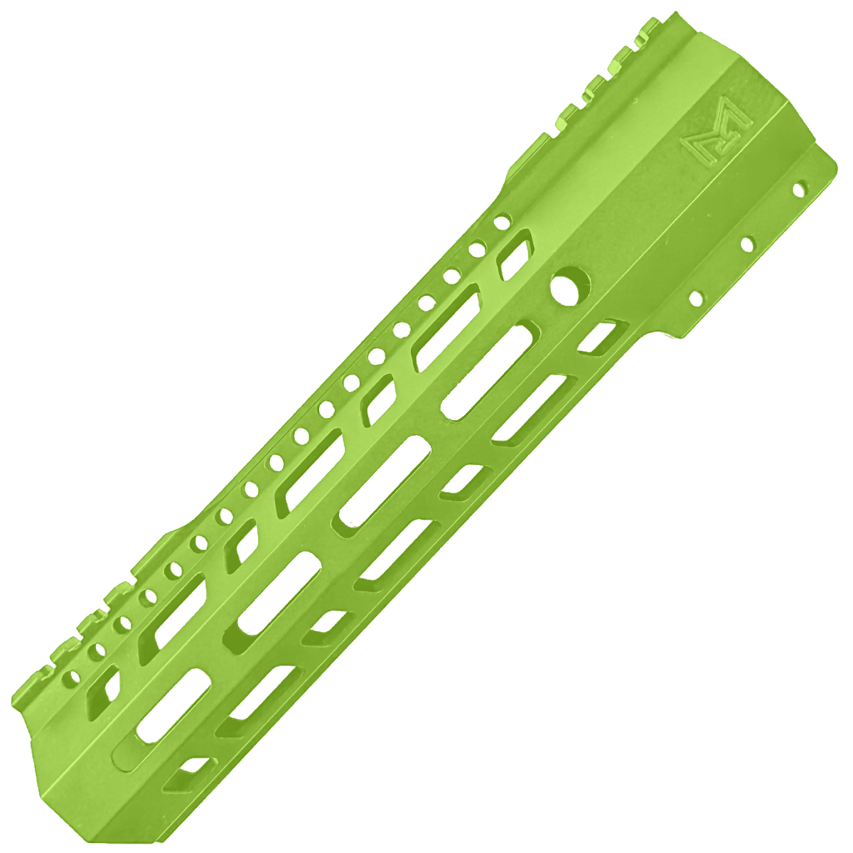 AR10 / LR .308 10" Custom Hybrid Top Cut MLOK Handguard D-Front - Zombie Green
