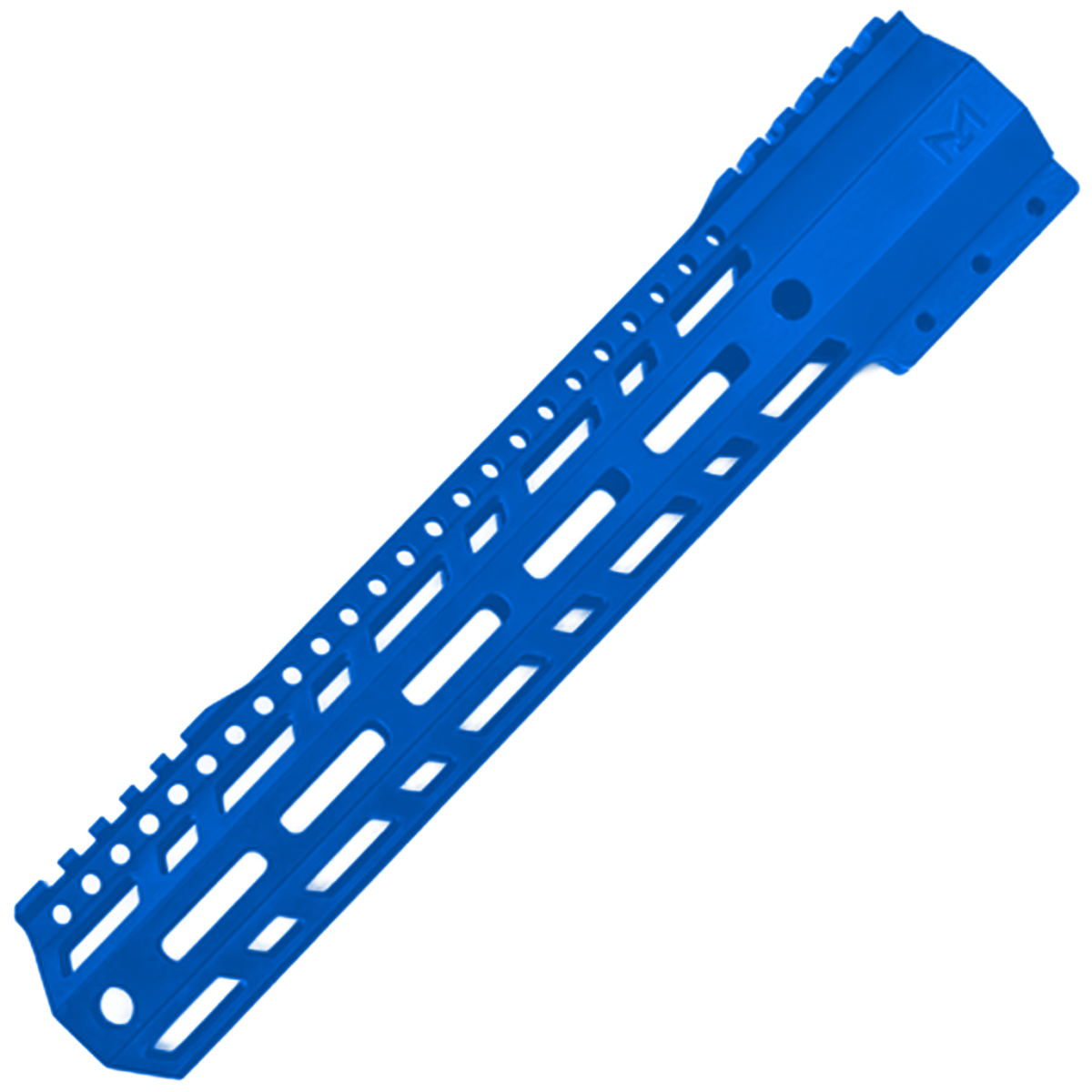 AR10 / LR .308 12" Custom Hybrid Top Cut MLOK Handguard D-Front - Flame Blue