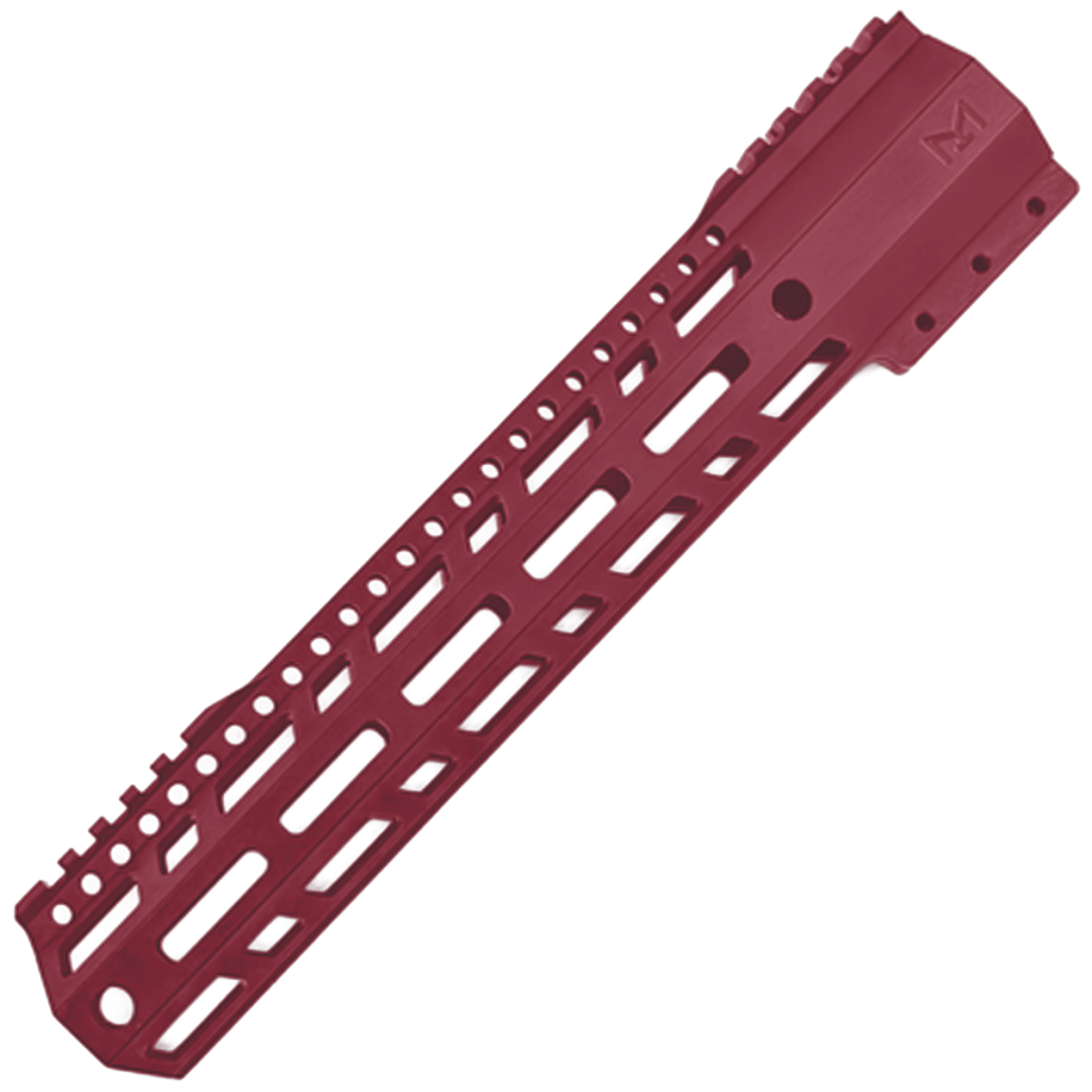 AR10 / LR .308 12" Custom Hybrid Top Cut MLOK Handguard D-Front - Cranberry Frost