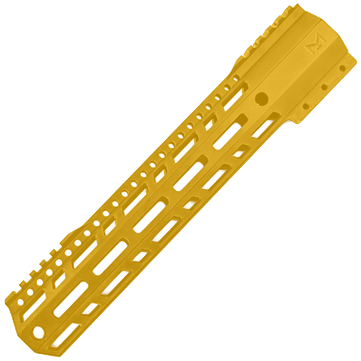 AR10 / LR .308 12" Custom Hybrid Top Cut MLOK Handguard D-Front - Gold