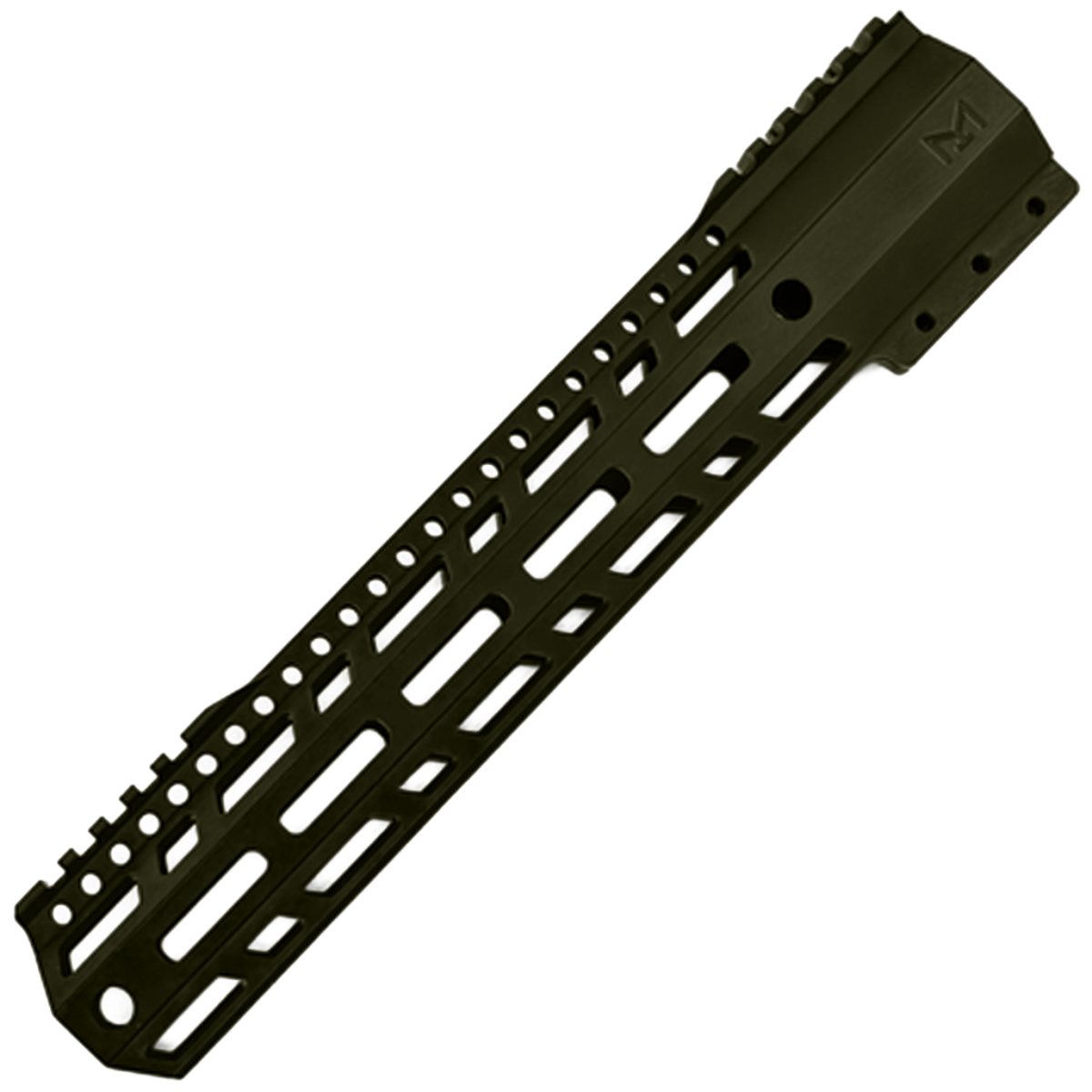 AR10 / LR .308 12" Custom Hybrid Top Cut MLOK Handguard D-Front - Magpul ODG
