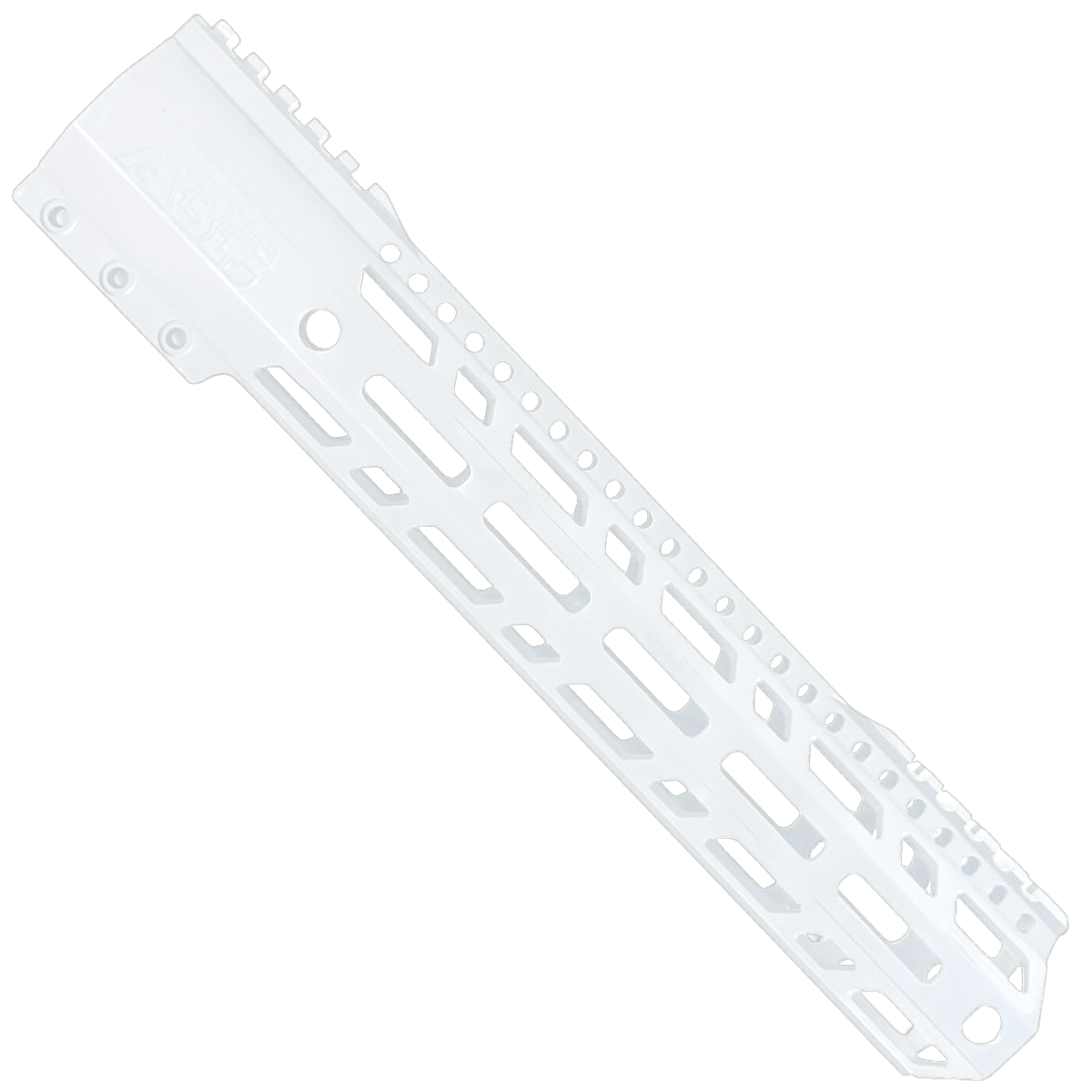 AR10 / LR .308 12" Custom Hybrid Top Cut MLOK Handguard D-Front - Storm Trooper White