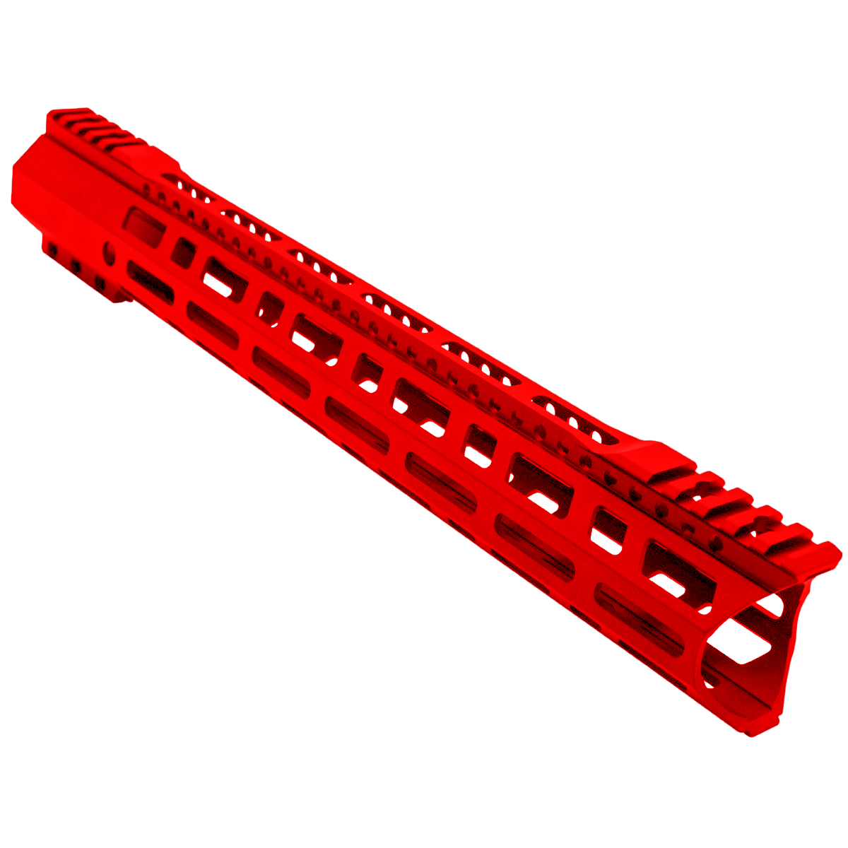 AR-10 / LR-308 DPMS Style Hybrid Top Cut Picatinny MLOK 15" C-Cut Handguard Rail System - Red