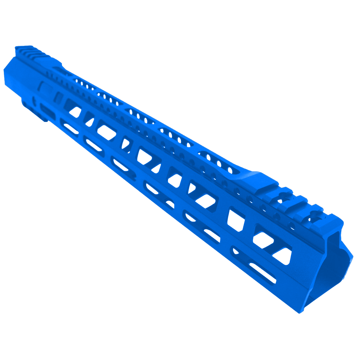AR-10 / LR-308 DPMS Style Hybrid Top Cut Picatinny MLOK 15" D-Cut Handguard Rail System - Flame Blue