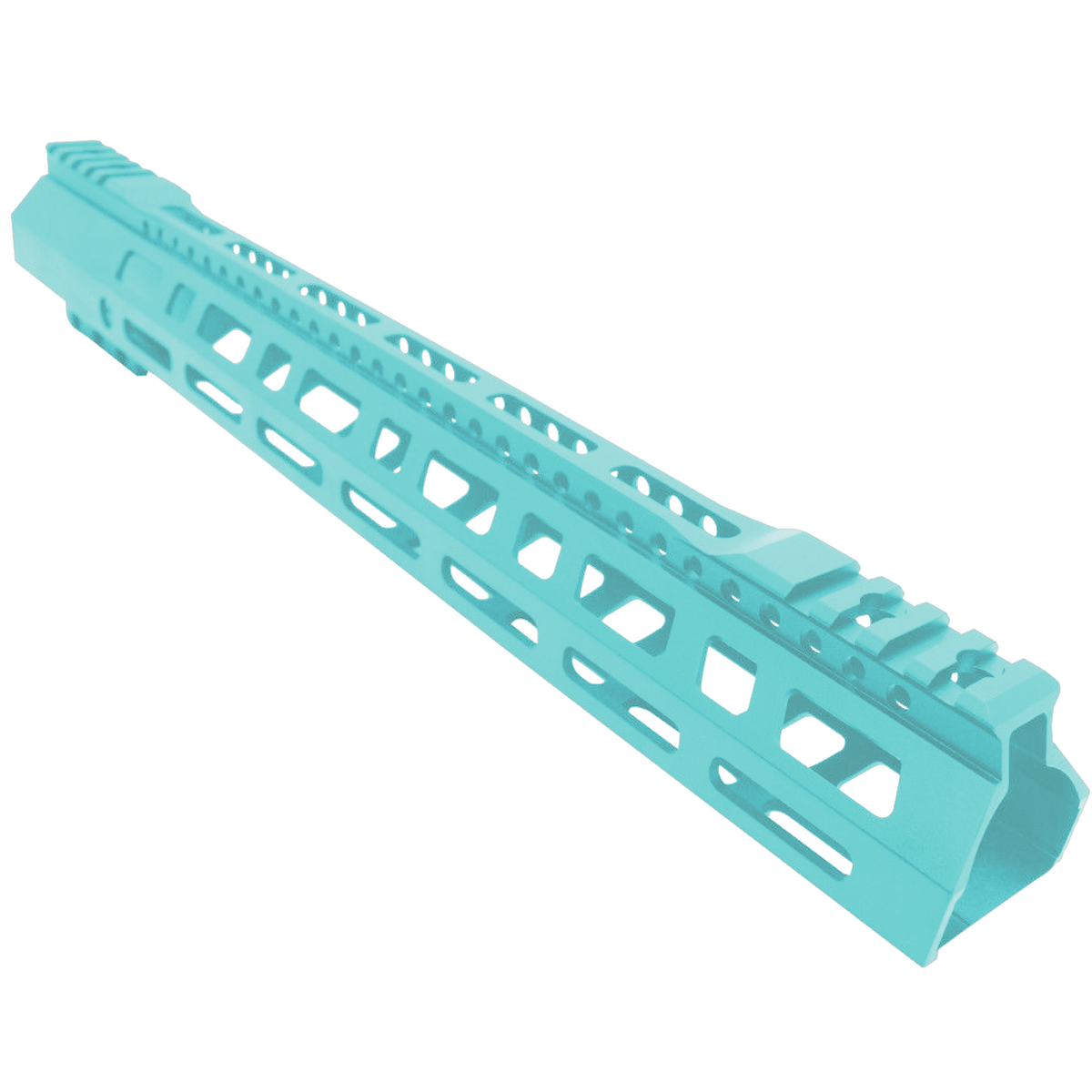 AR-10 / LR-308 DPMS Style Hybrid Top Cut Picatinny MLOK 15" D-Cut Handguard Rail System - Robins Egg Blue