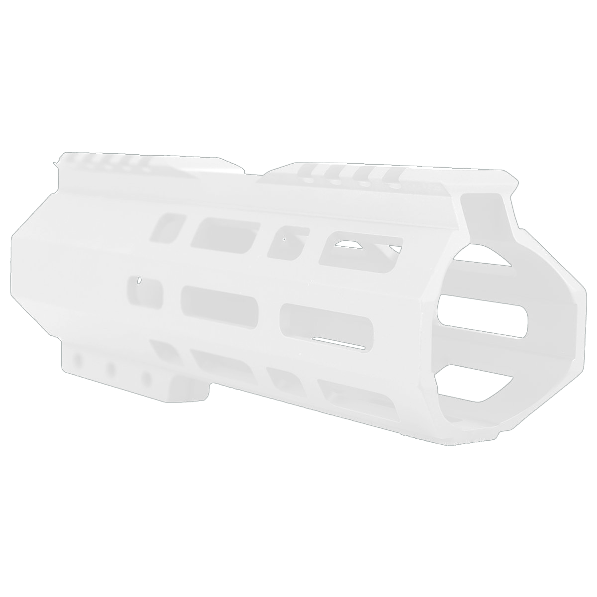 AR10 / LR .308 7" Custom Hybrid Top Cut MLOK Handguard D- Front -White