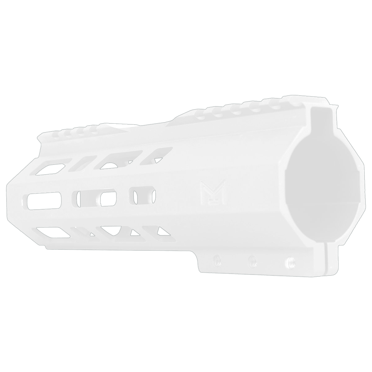 AR10 / LR .308 7" Custom Hybrid Top Cut MLOK Handguard D- Front -White