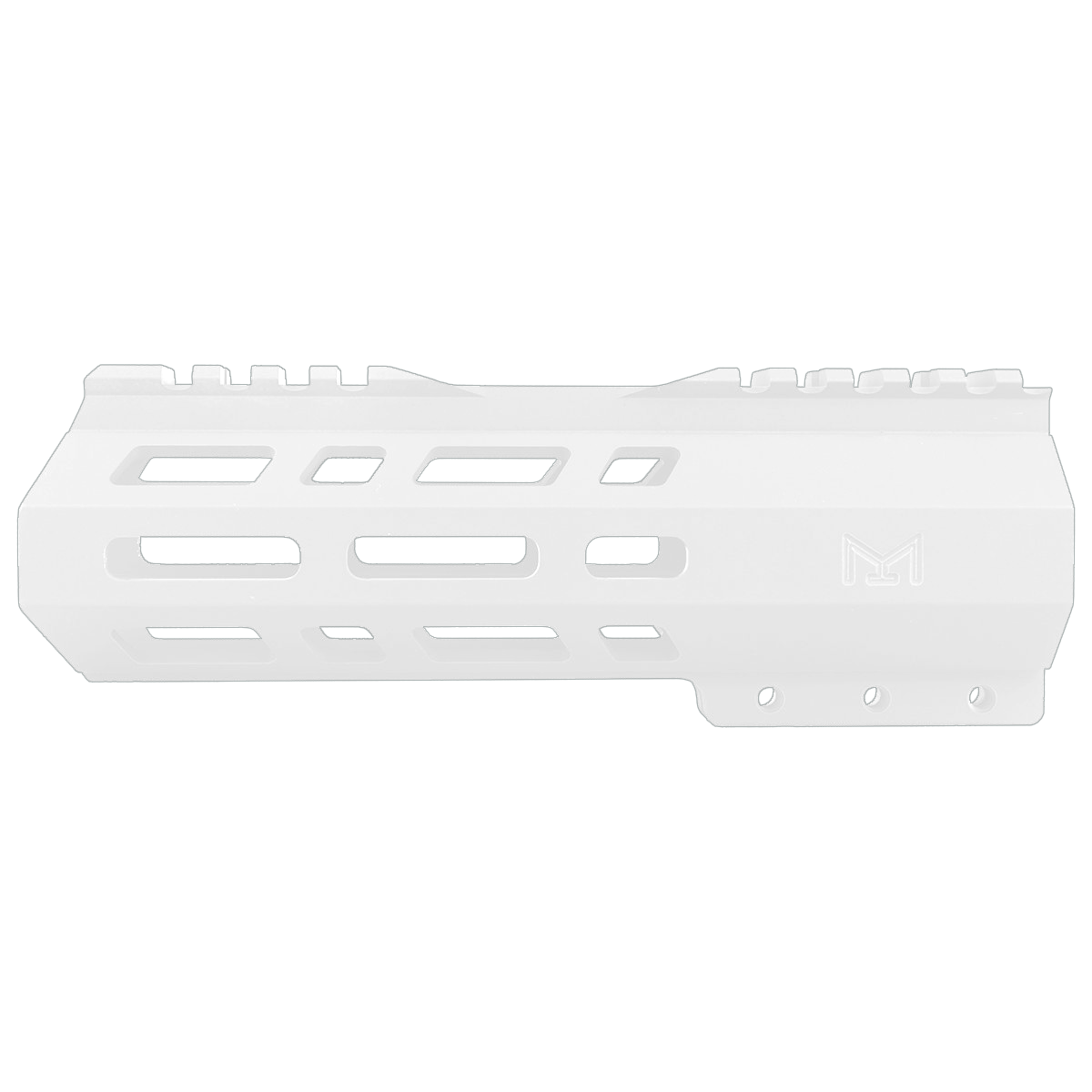AR10 / LR .308 7" Custom Hybrid Top Cut MLOK Handguard D- Front -White