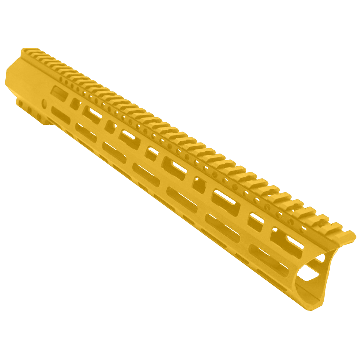 AR-10 / LR-308 DPMS Style Full Top Rail Picatinny MLOK 15" C-Cut Handguard Rail System - Gold