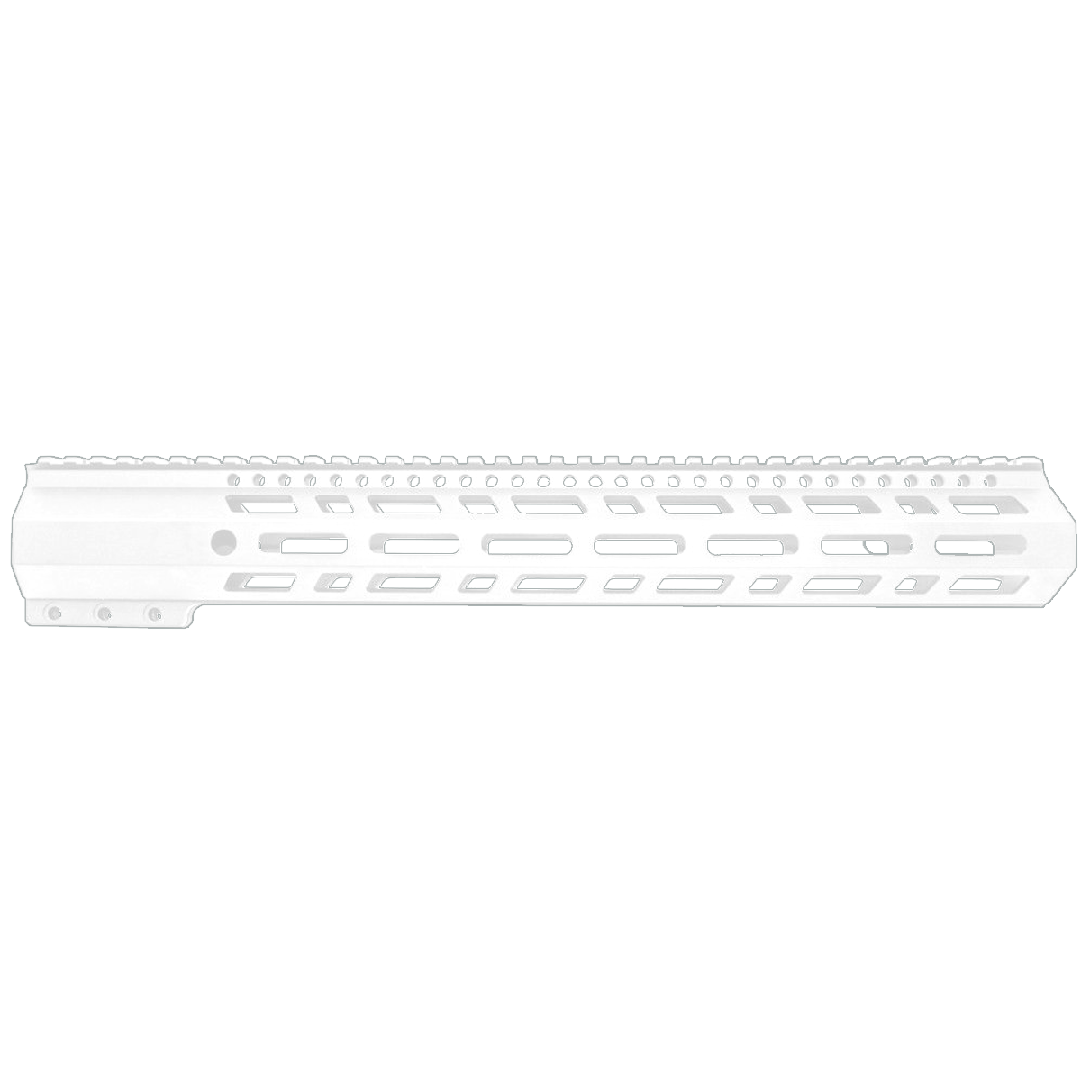 AR-10 / LR-308 DPMS Style Full Top Rail Picatinny MLOK 15" D-Cut Handguard Rail System - Storm Trooper White