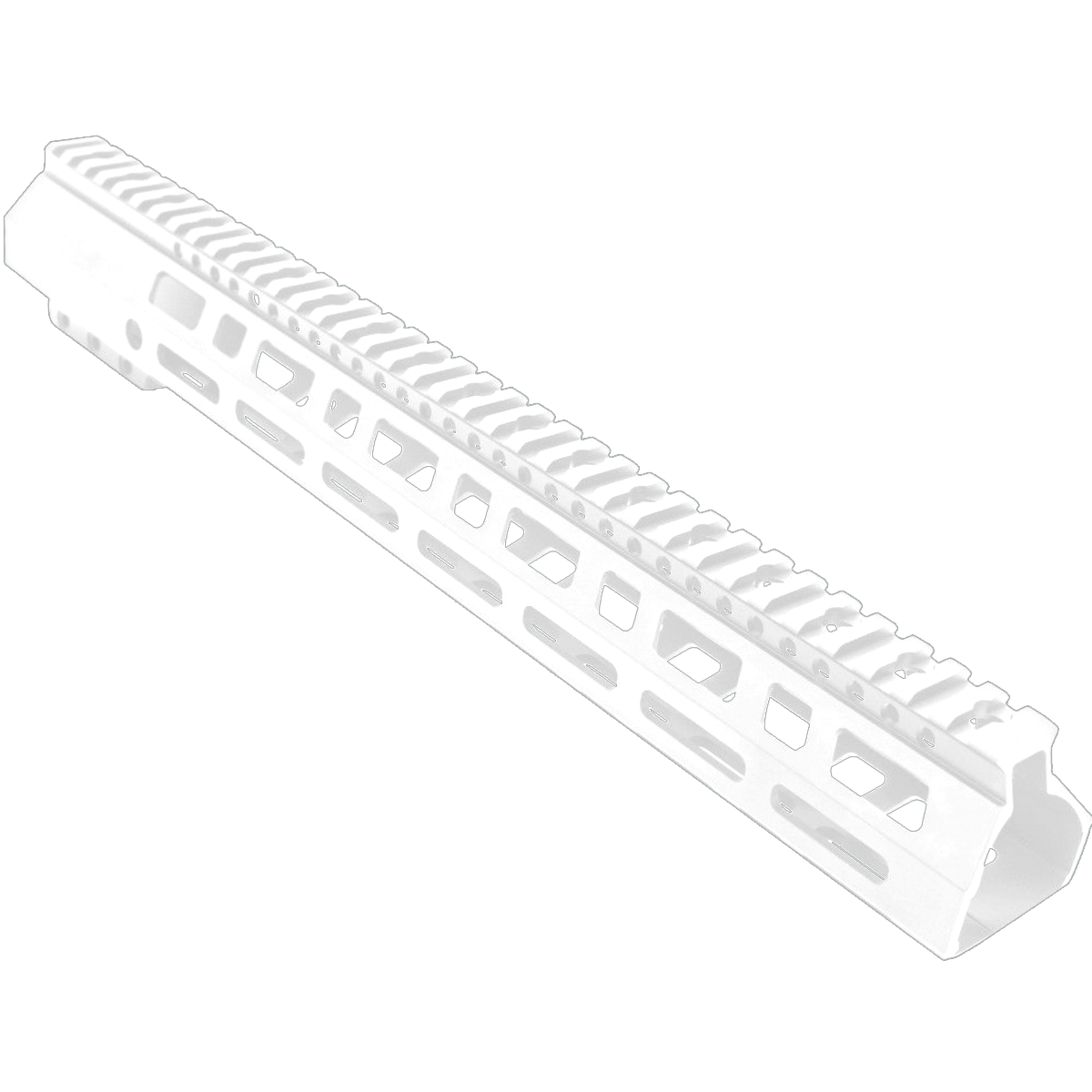 AR-10 / LR-308 DPMS Style Full Top Rail Picatinny MLOK 15" D-Cut Handguard Rail System - Storm Trooper White