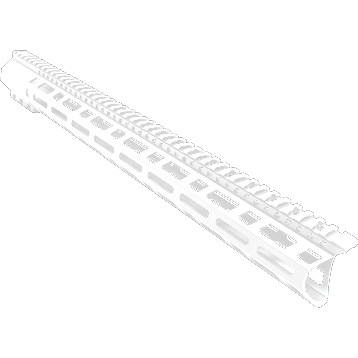 AR-10 / LR-308 DPMS Style Full Top Rail Picatinny MLOK 18" C-Cut Handguard Rail System - Storm Trooper White