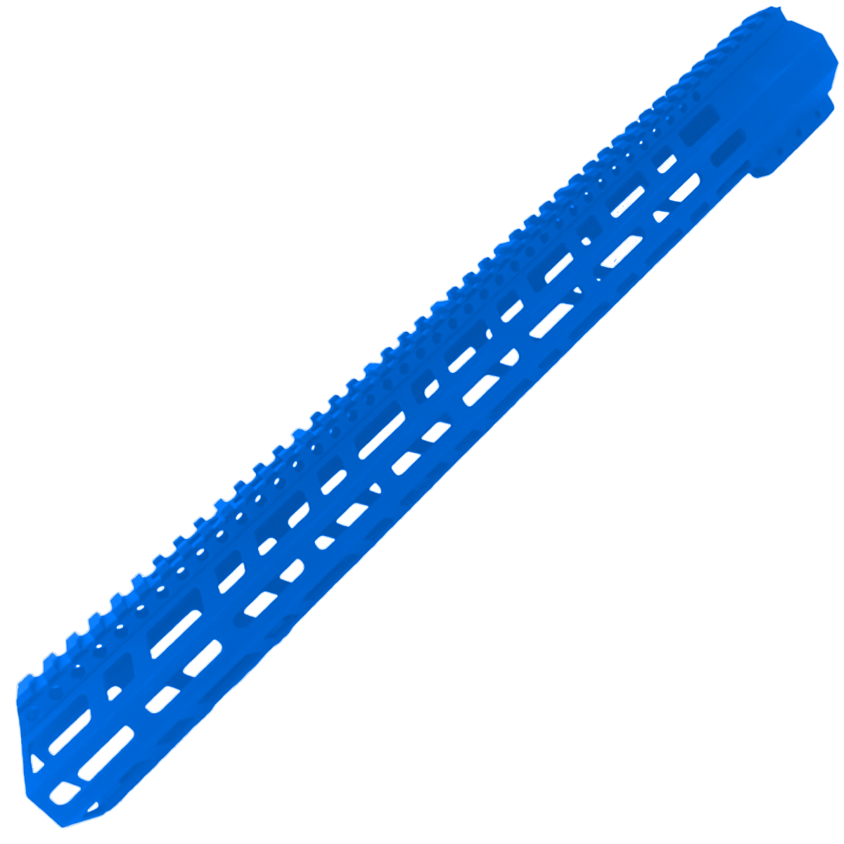 AR-10 / LR-308 DPMS Style Low Profile Full Picatinny Top Rail MLOK 18" D-Cut Handguard Rail System - Flame Blue