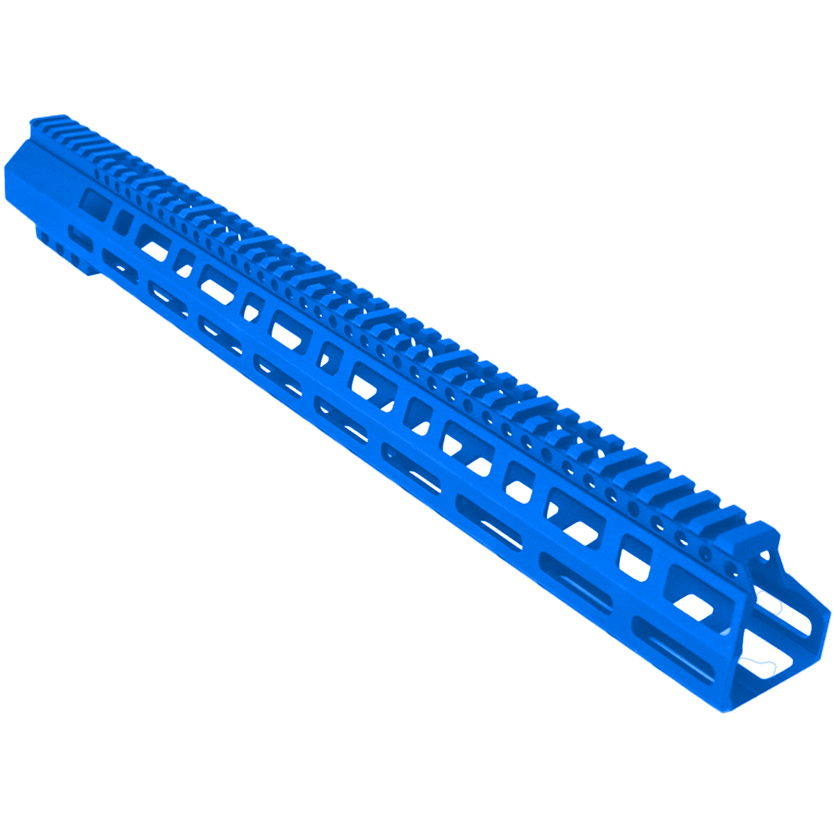 AR-10 / LR-308 DPMS Style Low Profile Full Picatinny Top Rail MLOK 18" D-Cut Handguard Rail System - Flame Blue